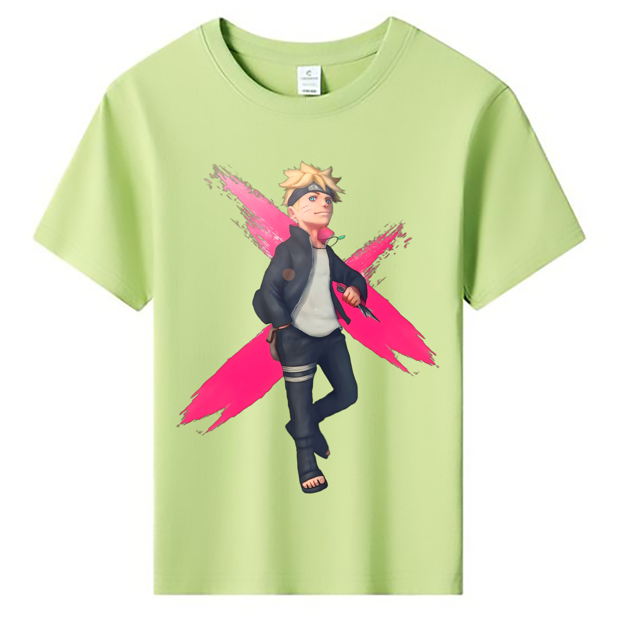 （画像用） NARUTO -ナルト- うずまき ボルト Uzumaki Boruto 綿100％キッズTシャツ（フロントプリント）